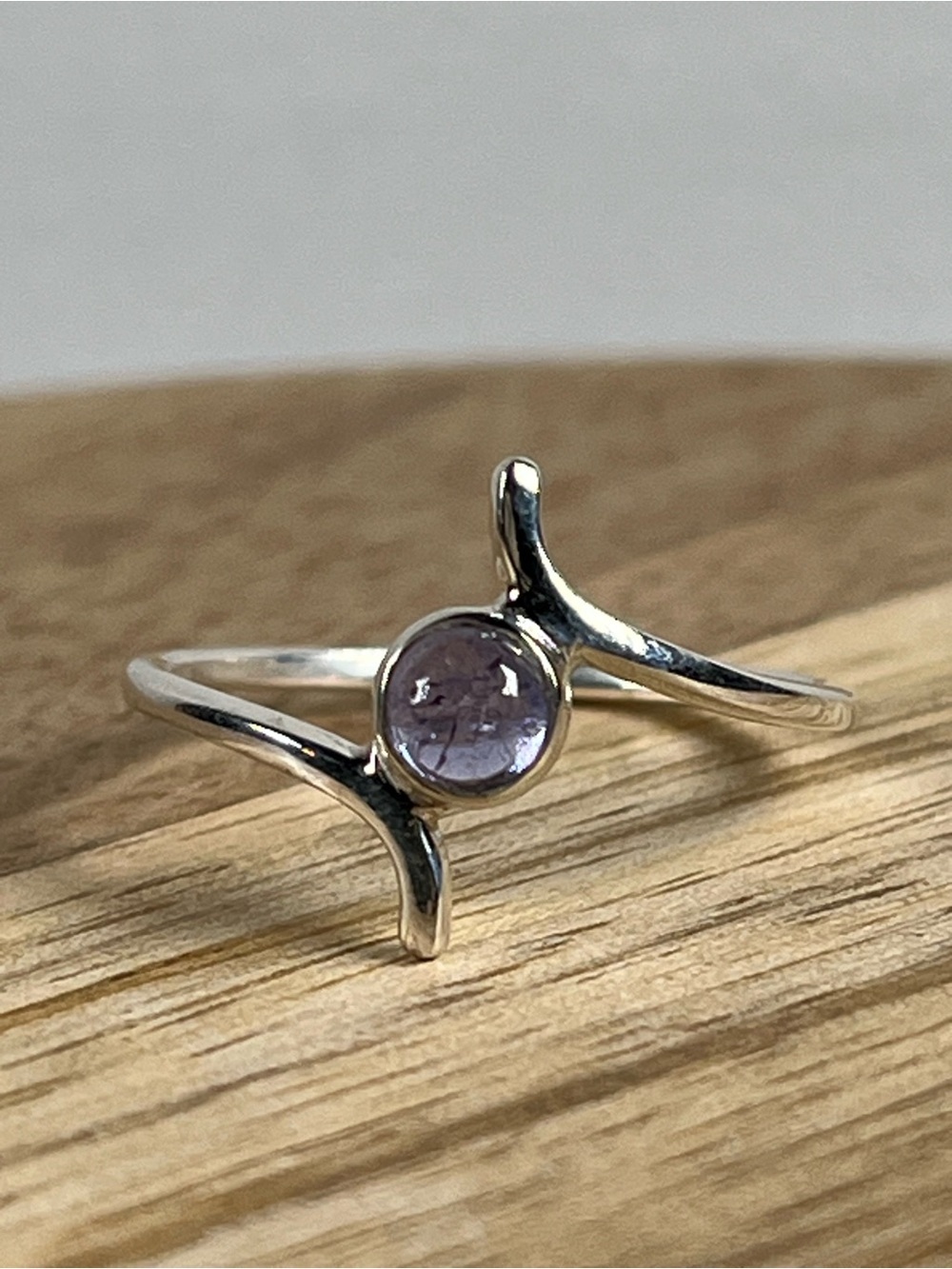 Solid Sterling Silver 925 Dainty Tanzanite Gemstone Ring Size Size 6